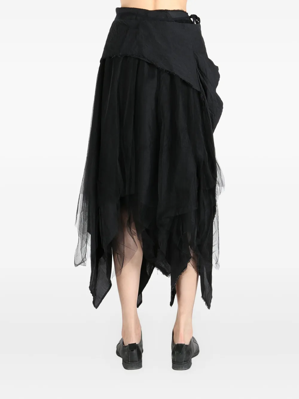 Marc Le Bihan asymmetrical panelled skirt Zwart