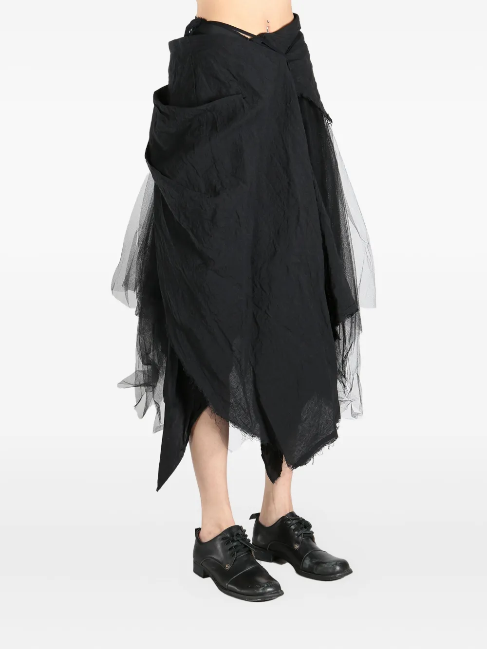 Marc Le Bihan asymmetrical panelled skirt Zwart