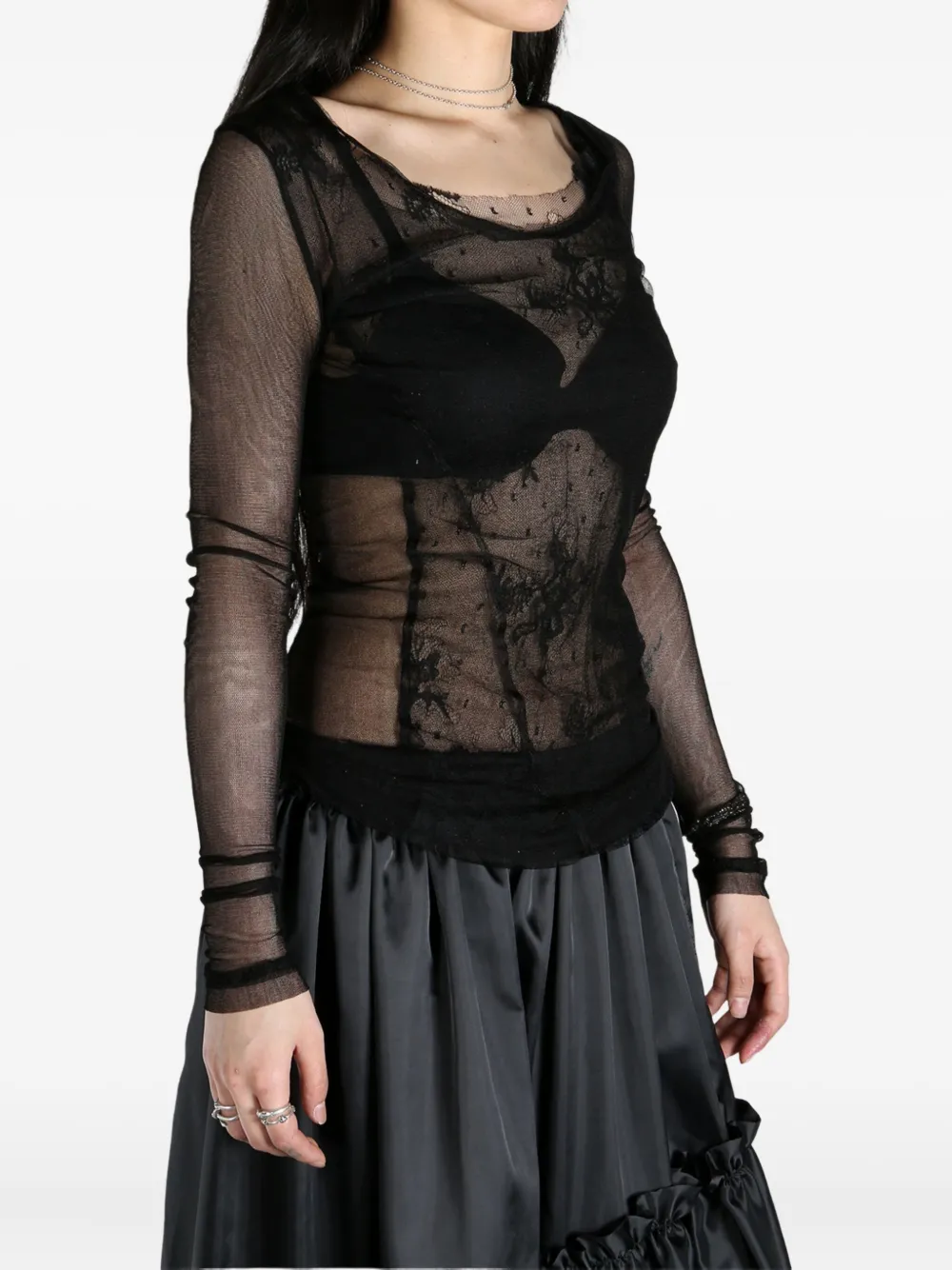 Marc Le Bihan sheer lace long-sleeve top | T-Shirts | Image 2