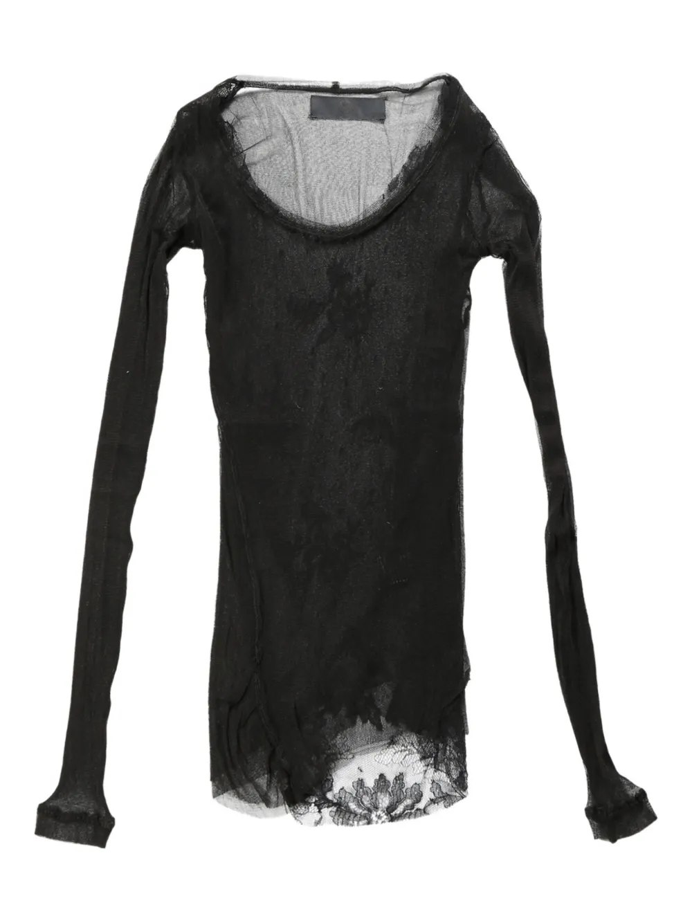 Marc Le Bihan sheer lace long-sleeve top - ブラック Marc Le Bihan sheer lace long-sleeve top - ブラック