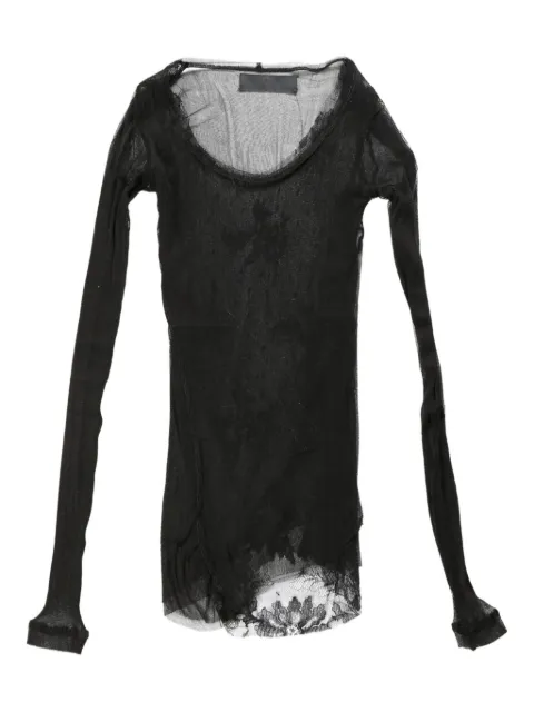 Marc Le Bihan sheer lace long-sleeve top