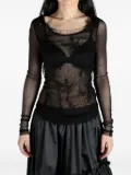 Marc Le Bihan sheer lace long-sleeve top - Black