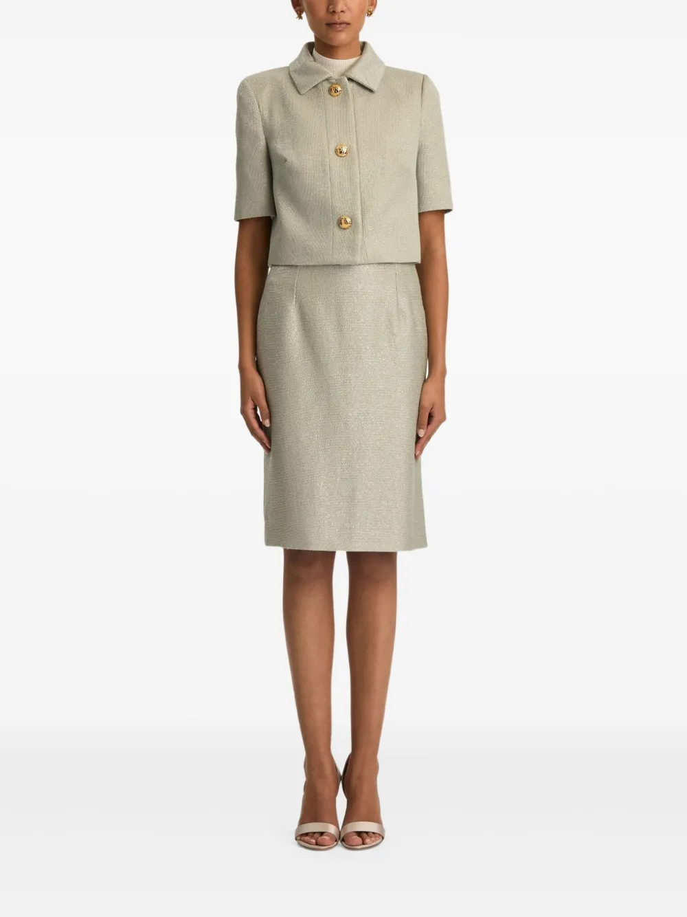 Oscar de la Renta sequin-embellished tweed jacket | Tweed Jackets | Image 2