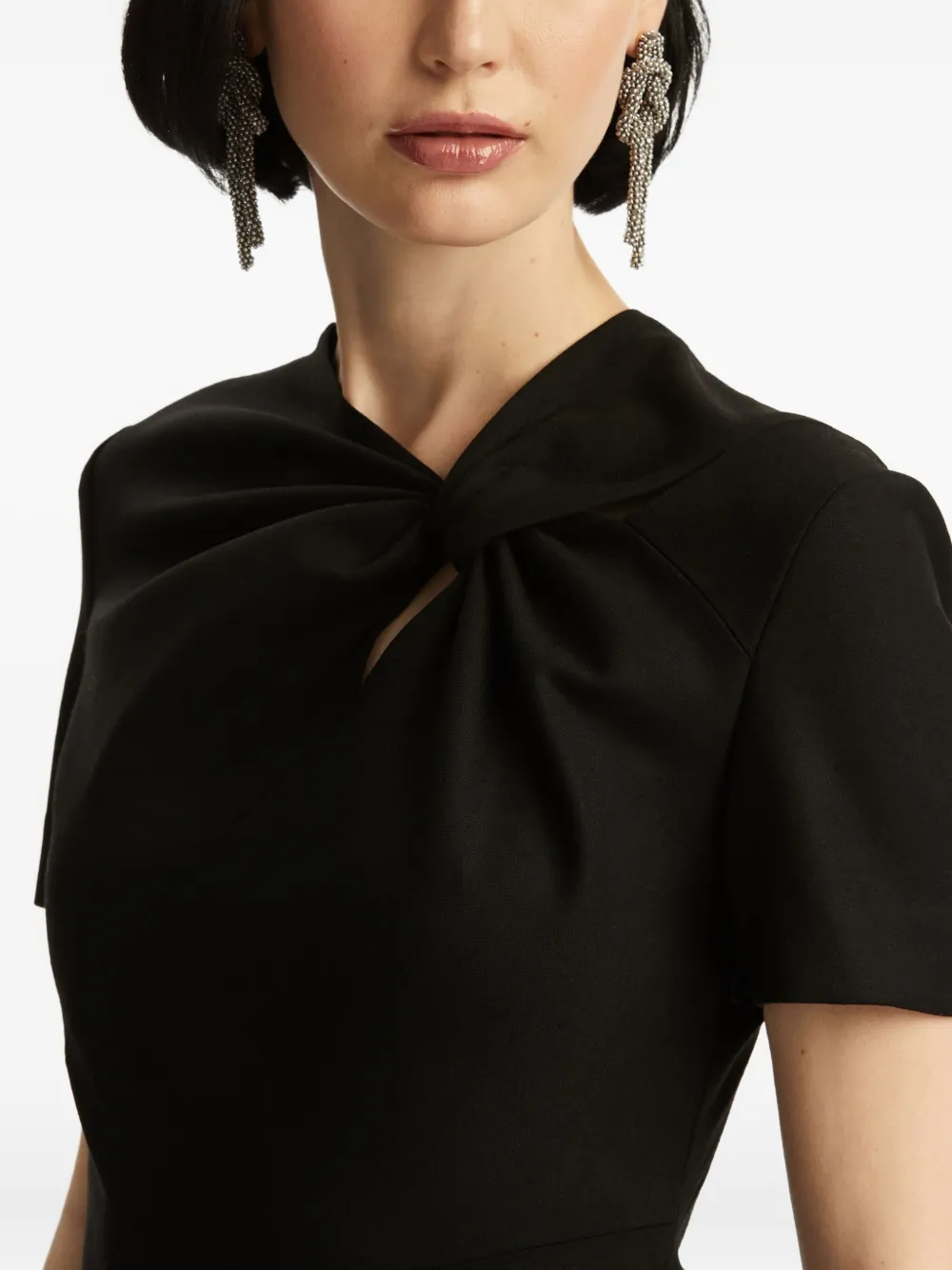 Oscar de la Renta Jurk verfraaid met gedraaide details Zwart