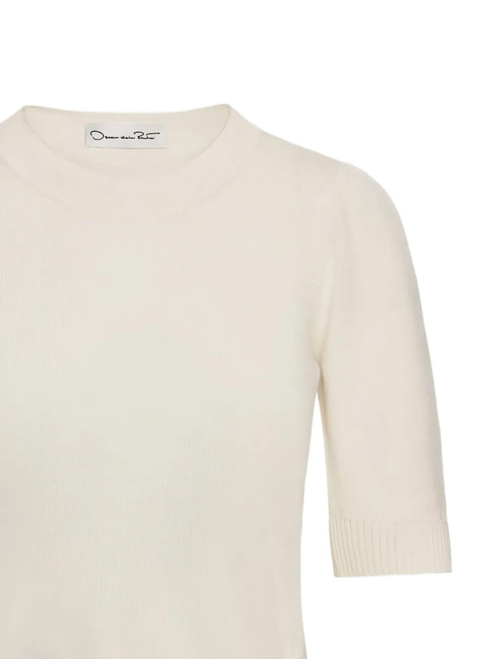 Oscar de la Renta Wollen trui met korte mouwen Beige