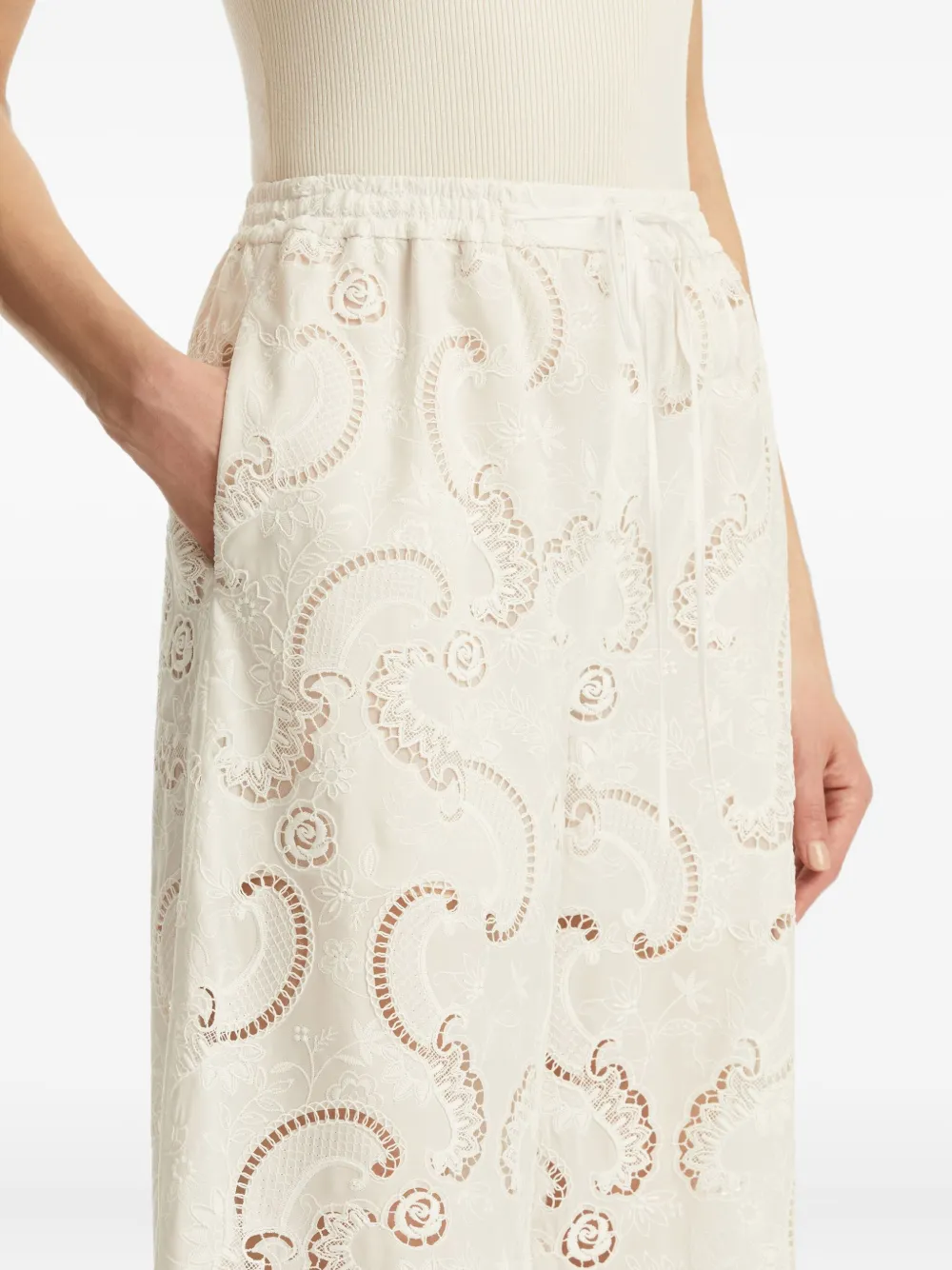 OSCAR DE LA RENTA GUIPURE LACE TROUSERS
