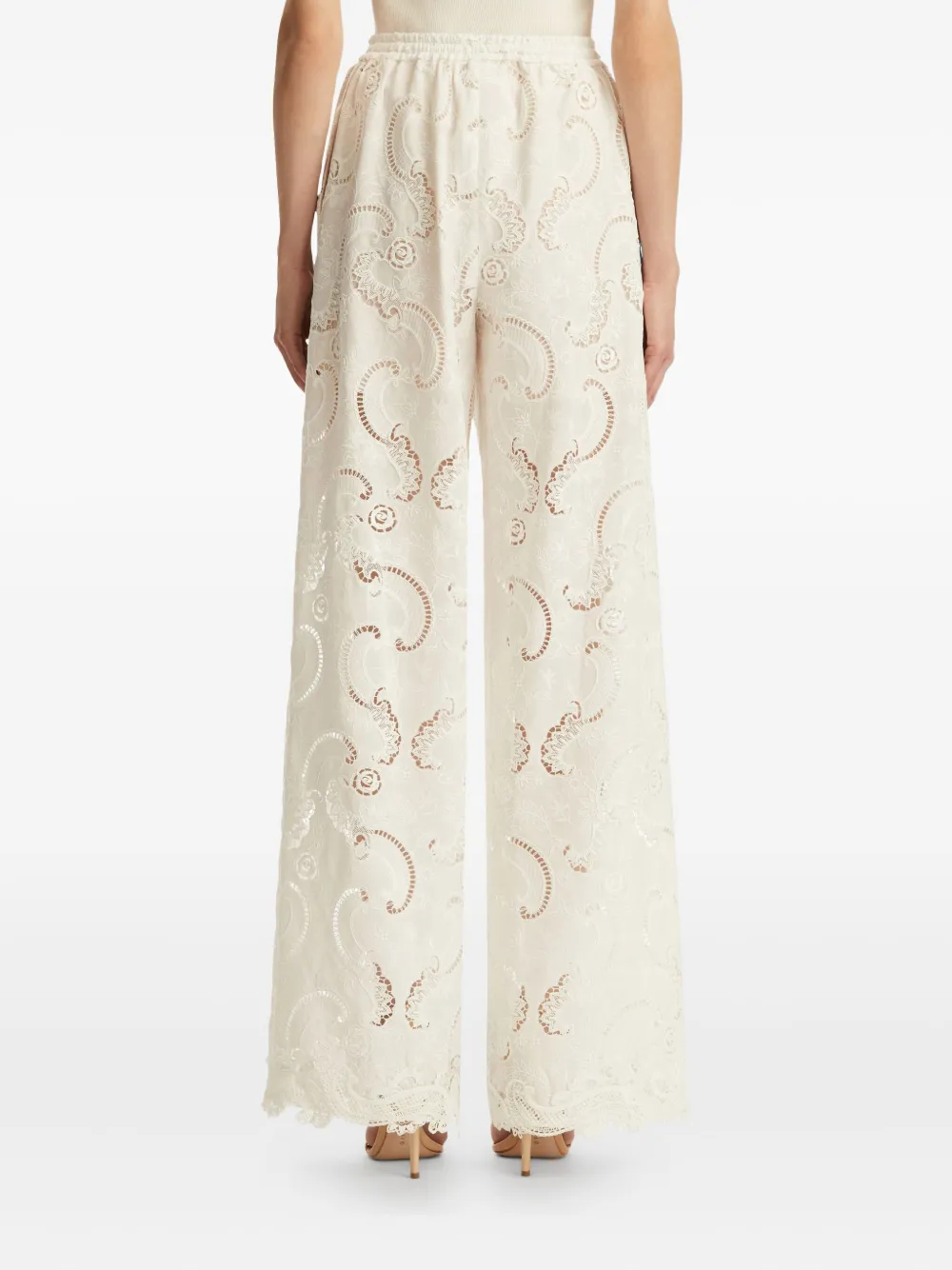 OSCAR DE LA RENTA GUIPURE LACE TROUSERS