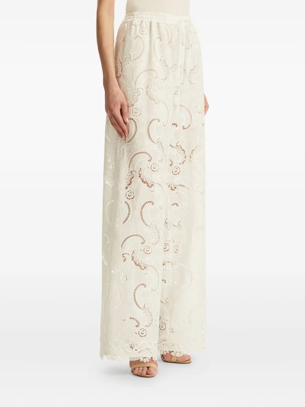 OSCAR DE LA RENTA GUIPURE LACE TROUSERS
