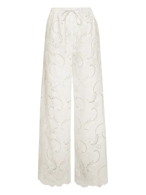 Oscar de la Renta guipure lace trousers