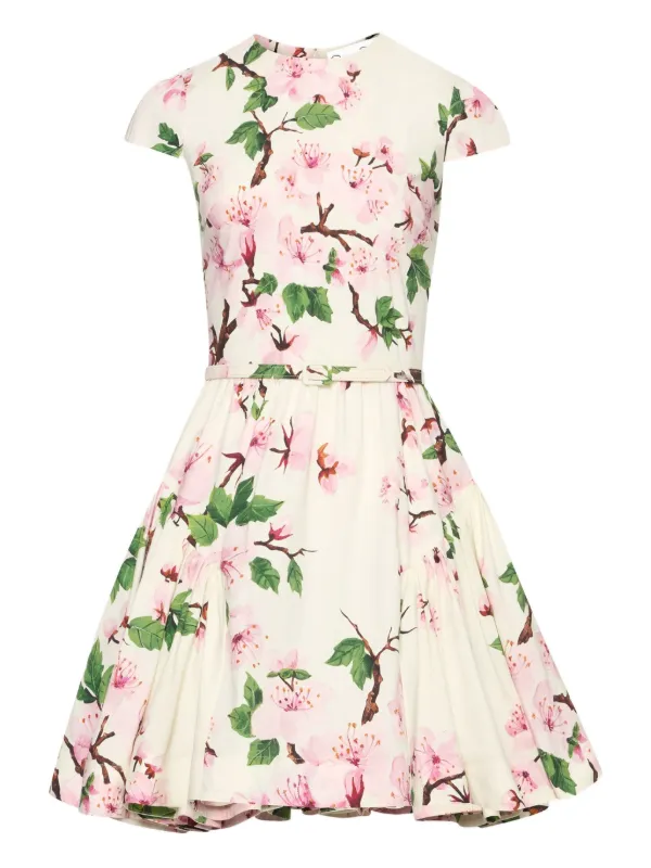 Oscar de la Renta Cotton Mini Dress in White