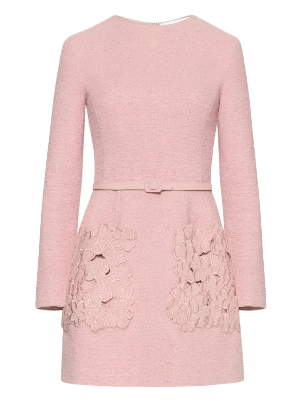 Oscar De La Renta embroidered-detail Dress | Pink | FARFETCH