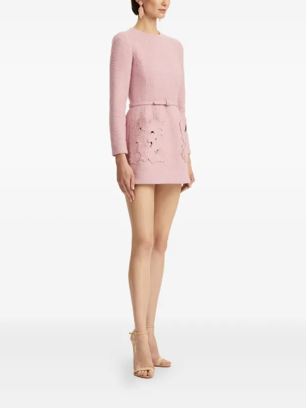 Oscar De La Renta embroidered-detail Dress | Pink | FARFETCH OM Oscar De La Renta embroidered-detail Dress | Pink | FARFETCH OM