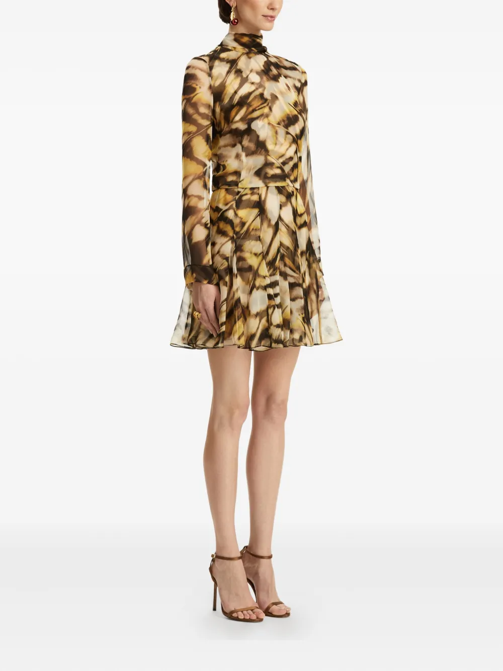 Oscar de la Renta Jurk met vlinderprint - Geel