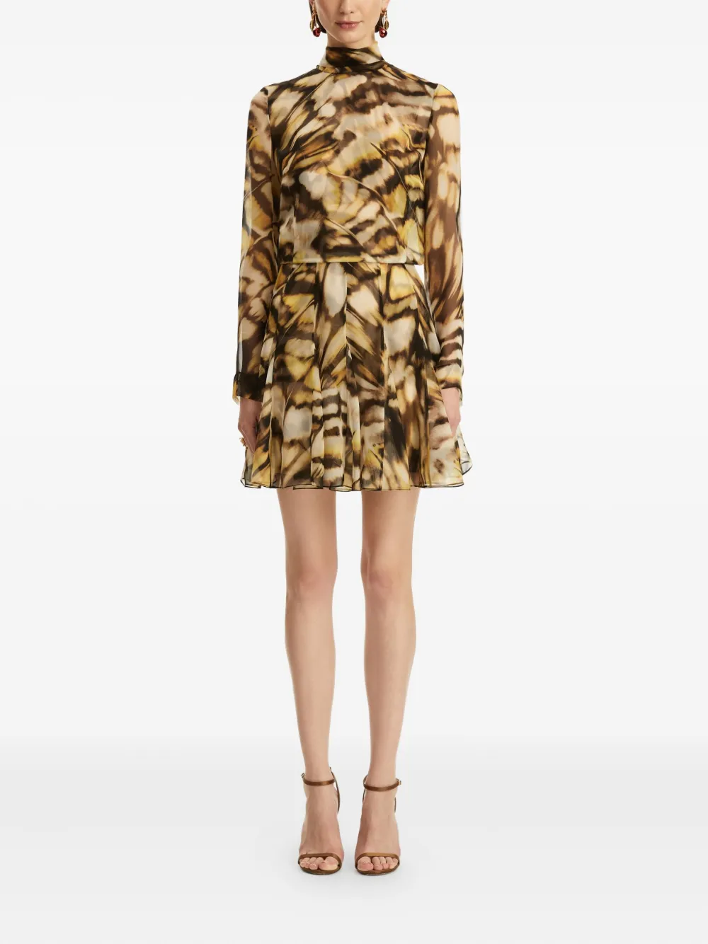 Oscar de la Renta Jurk met vlinderprint Geel