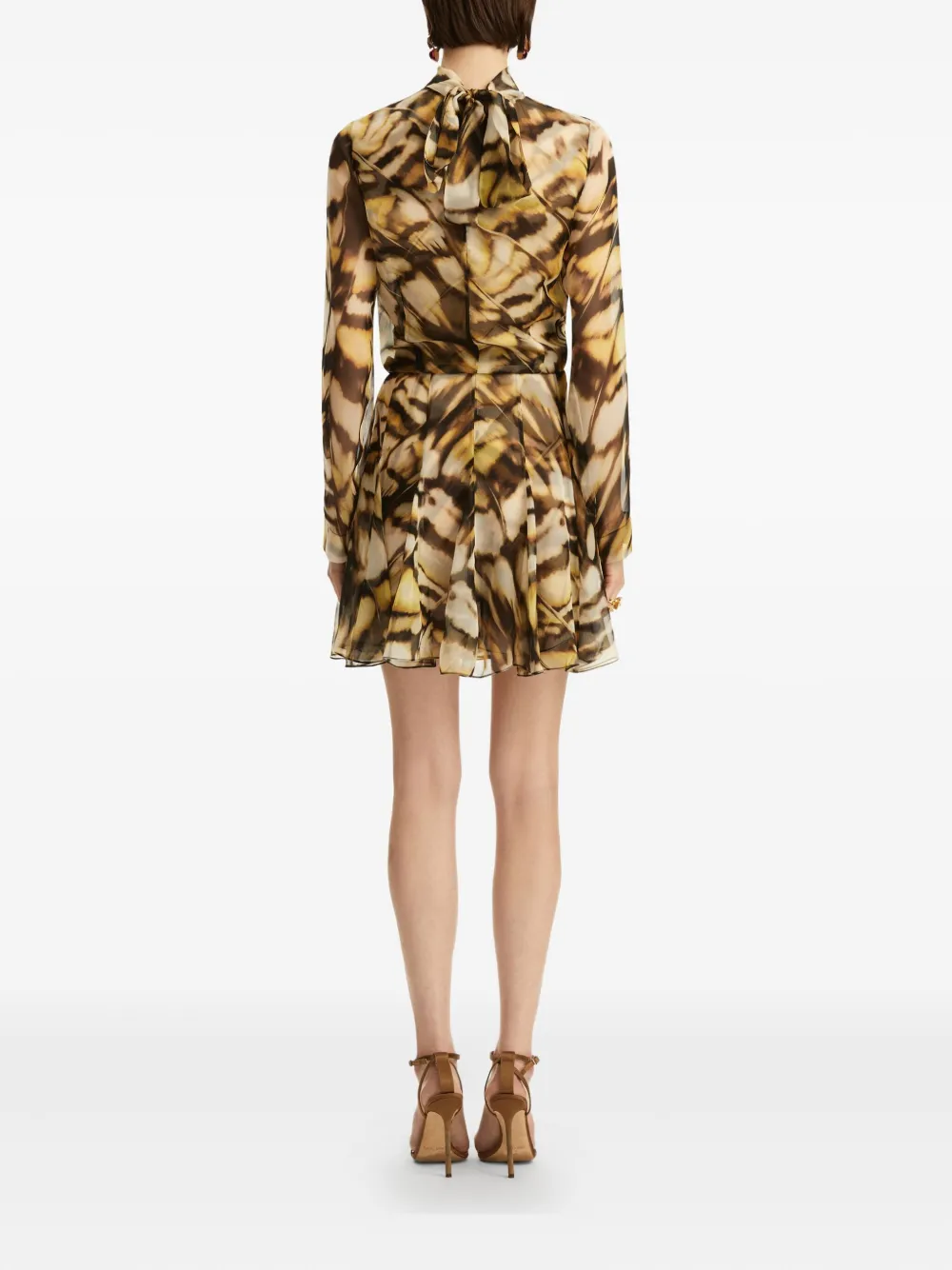 Oscar de la Renta Jurk met vlinderprint Geel