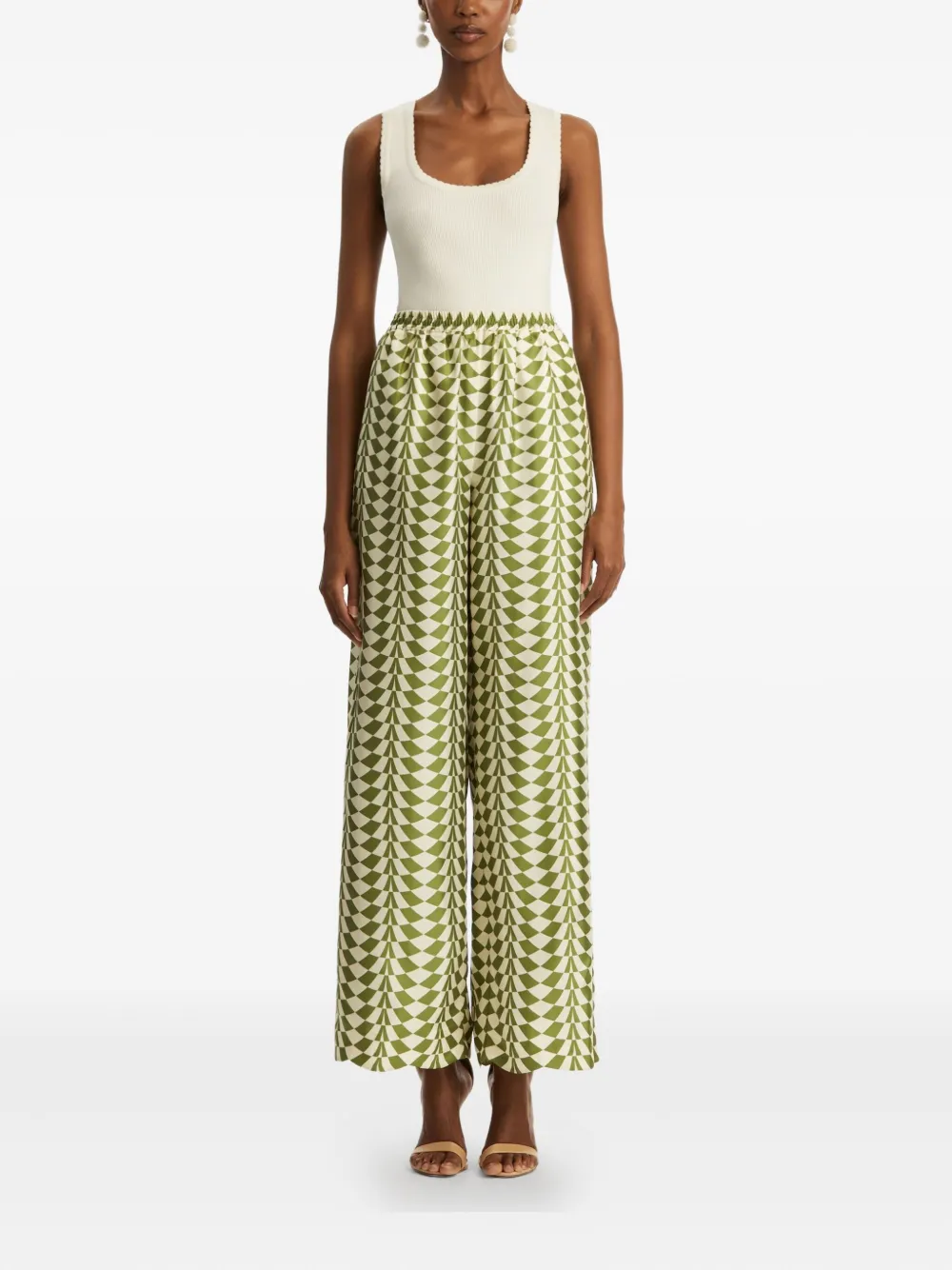 Oscar de la Renta Zijden broek - Groen