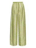 Oscar de la Renta Geo silk trousers - Green
