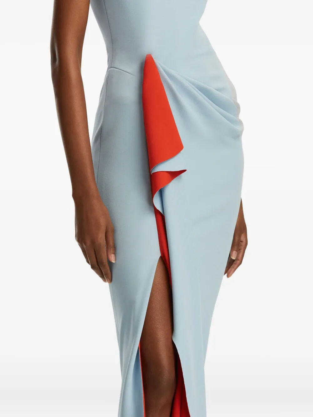 Oscar de la Renta Tweekleurige jersey jurk Blauw