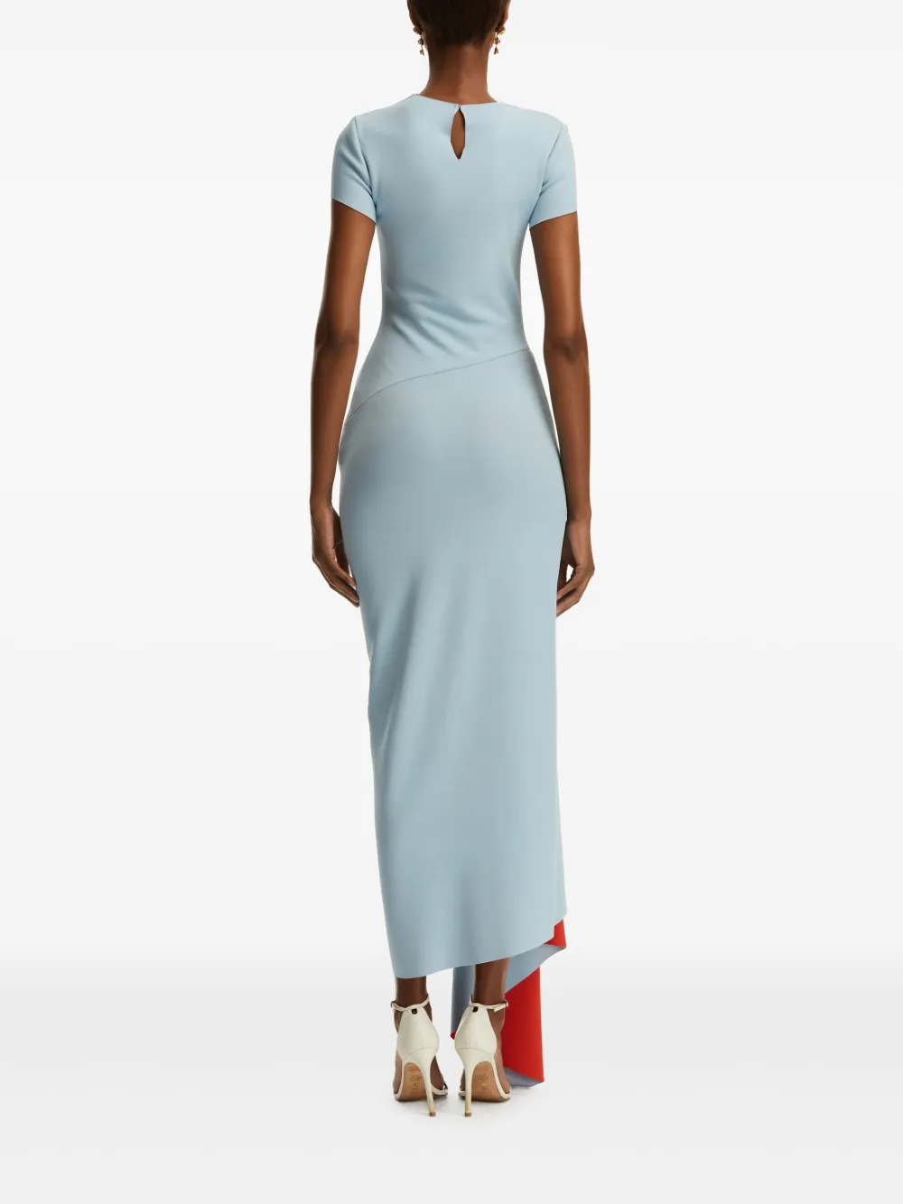 Oscar de la Renta Tweekleurige jersey jurk Blauw