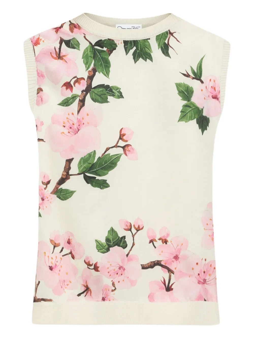 Oscar de la Renta プリント シルクトップ - ホワイト Oscar de la Renta プリント シルクトップ - ホワイト