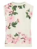 Oscar de la Renta printed silk tank top - White