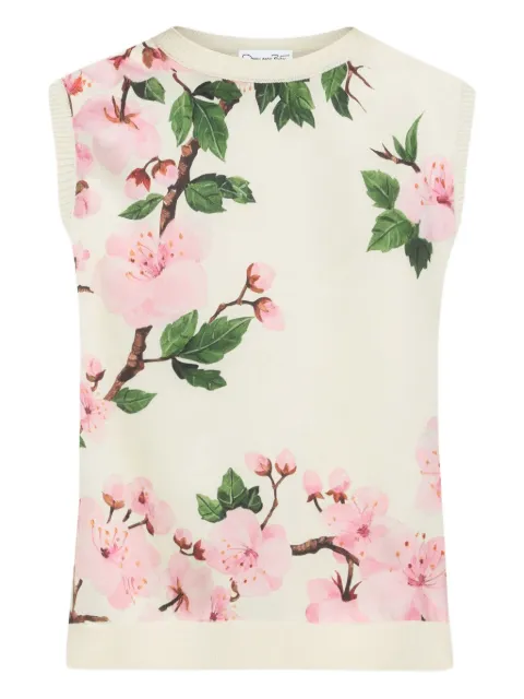 Oscar de la Renta printed silk tank top