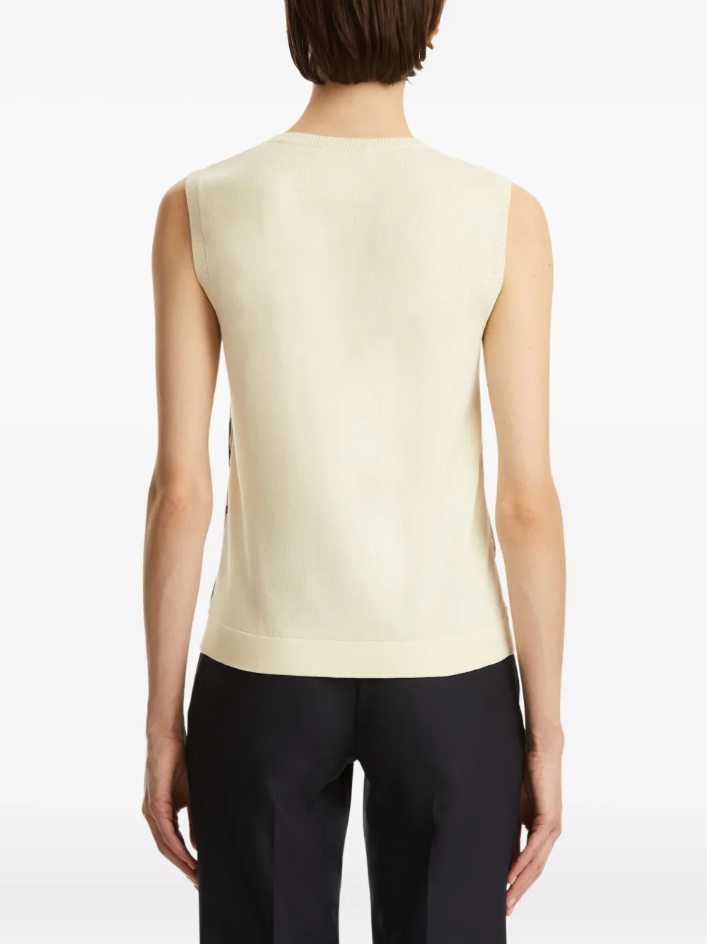 Shop Oscar De La Renta Printed Silk Tank Top