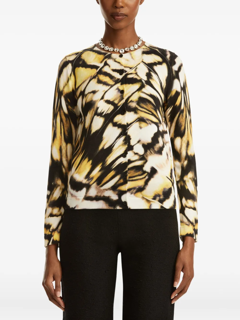 Shop Oscar De La Renta Printed Cardigan