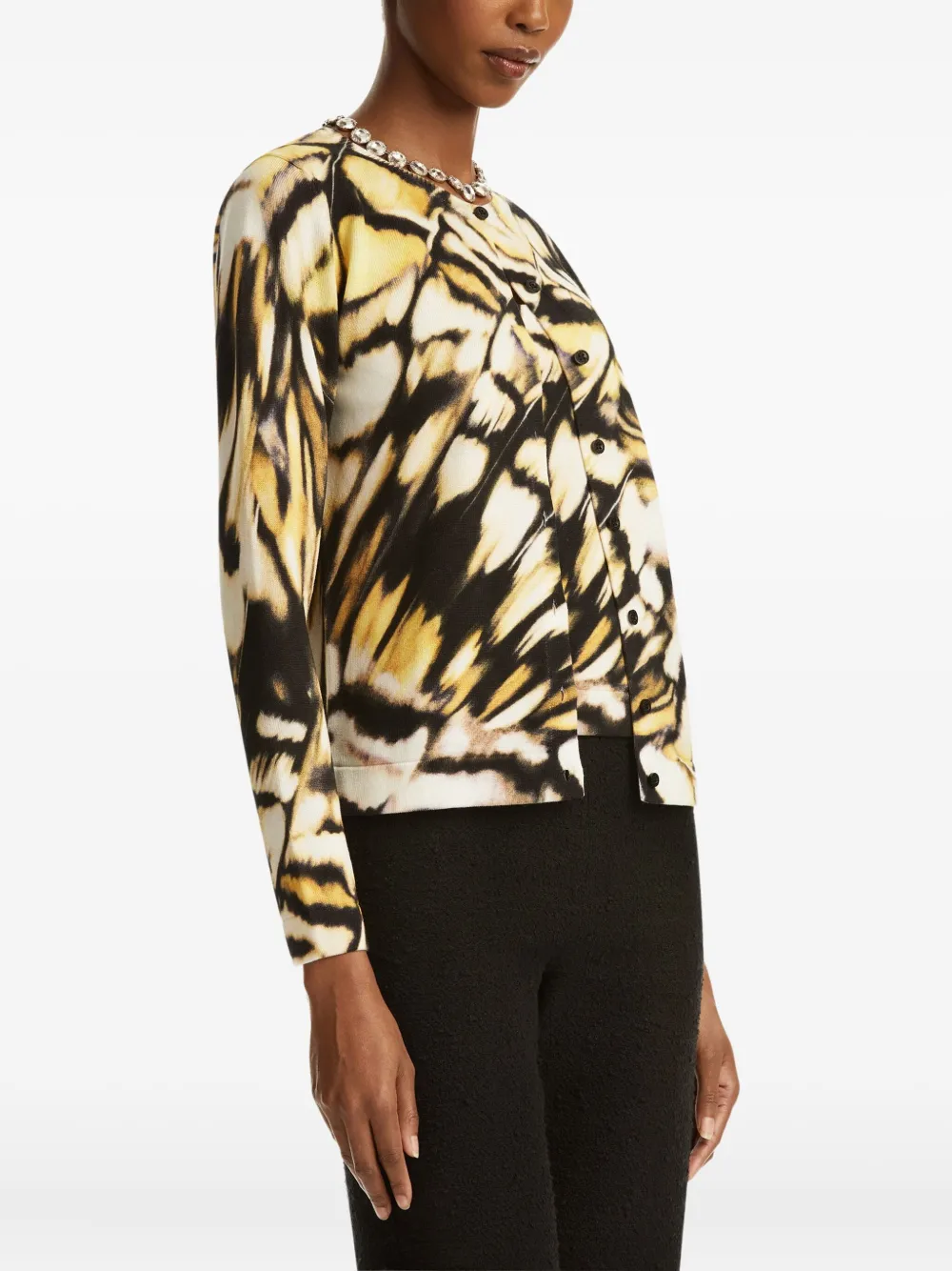 Shop Oscar De La Renta Printed Cardigan