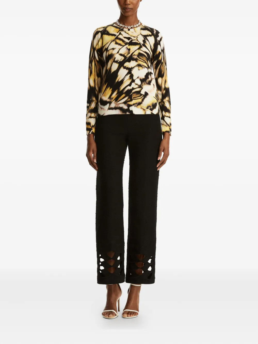 Shop Oscar De La Renta Printed Cardigan