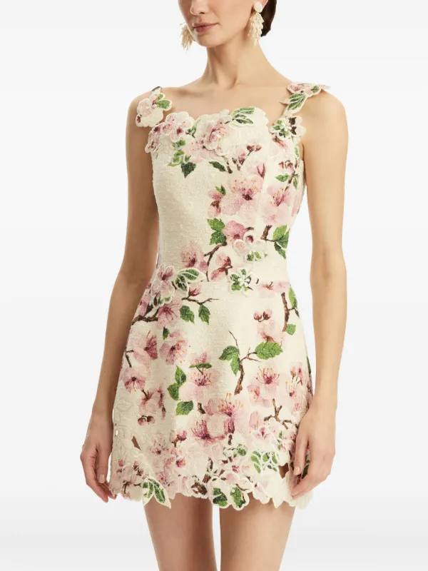 Oscar De La Renta floral-lace Mini Dress | White | FARFETCH