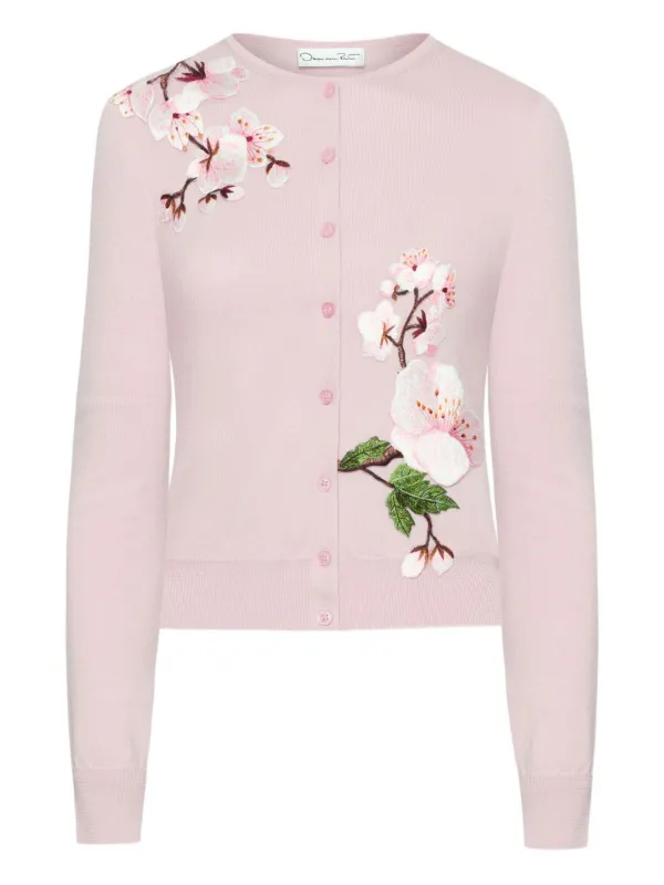 Oscar De La Renta floral-embellished Cardigan Pink FARFETCH PT