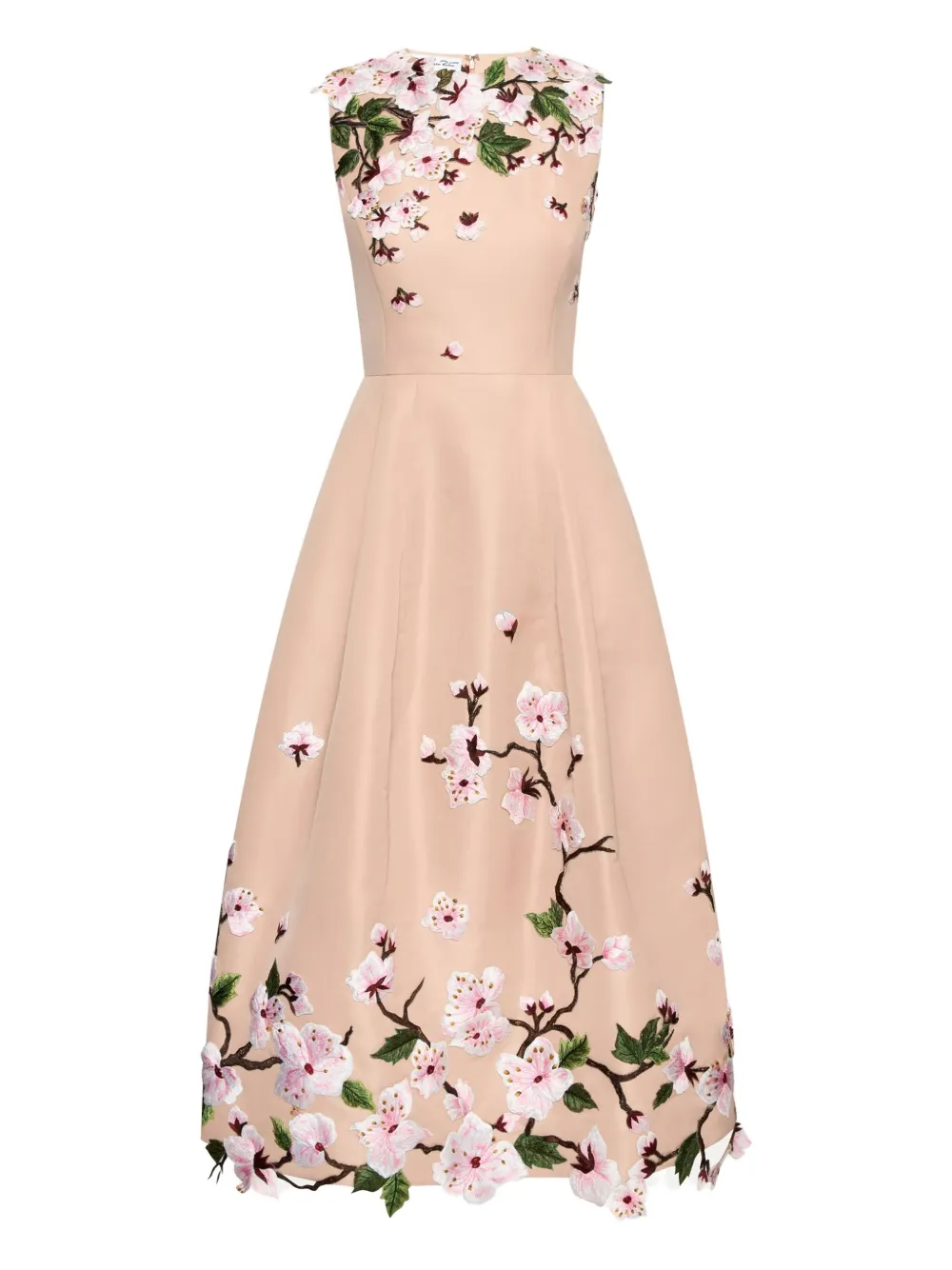 Oscar de la Renta Jurk met geborduurde bloemen Roze