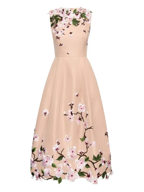 Oscar de la Renta floral-embroidered dress