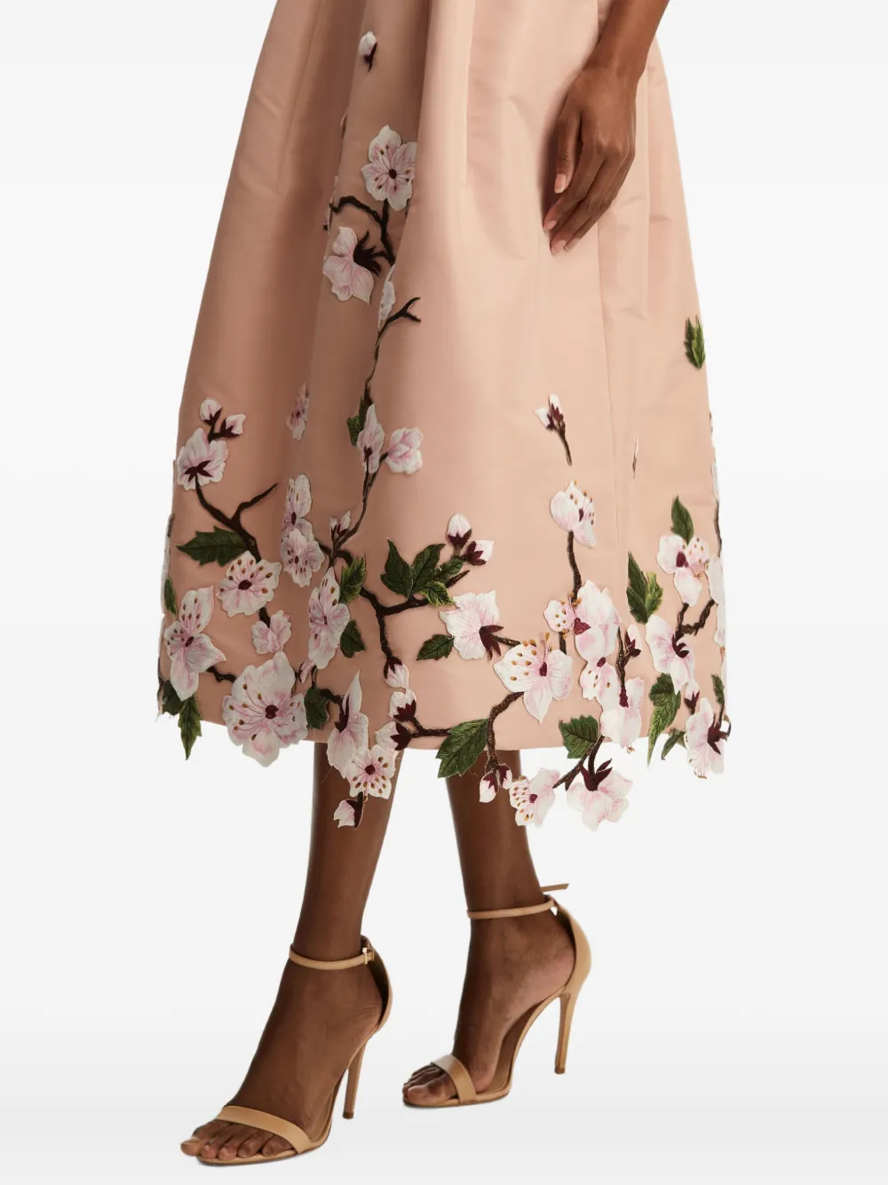 Oscar de la Renta Jurk met geborduurde bloemen Roze