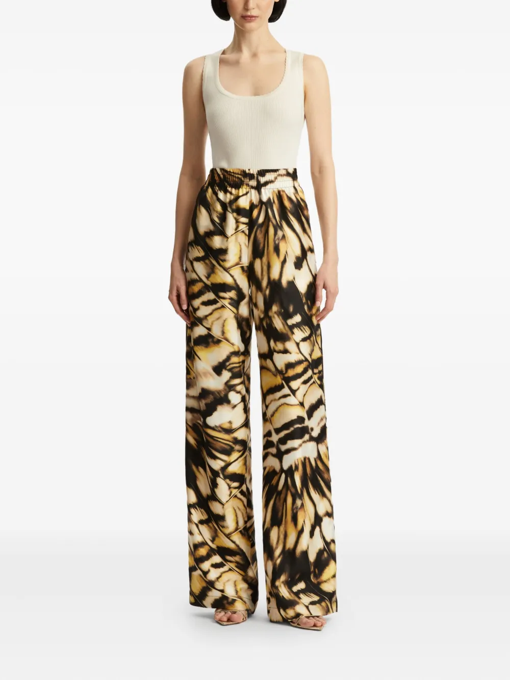 Oscar de la Renta Zijden broek - Beige