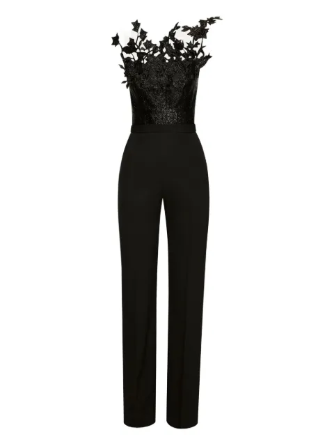 Oscar de la Renta floral-embroidered jumpsuit