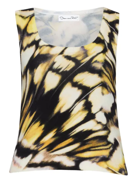 Oscar de la Renta butterfly-print tank top