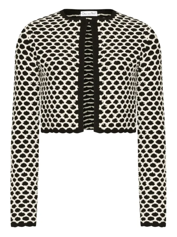 Oscar De La Renta honeycomb-knit Cardigan Black FARFETCH JO