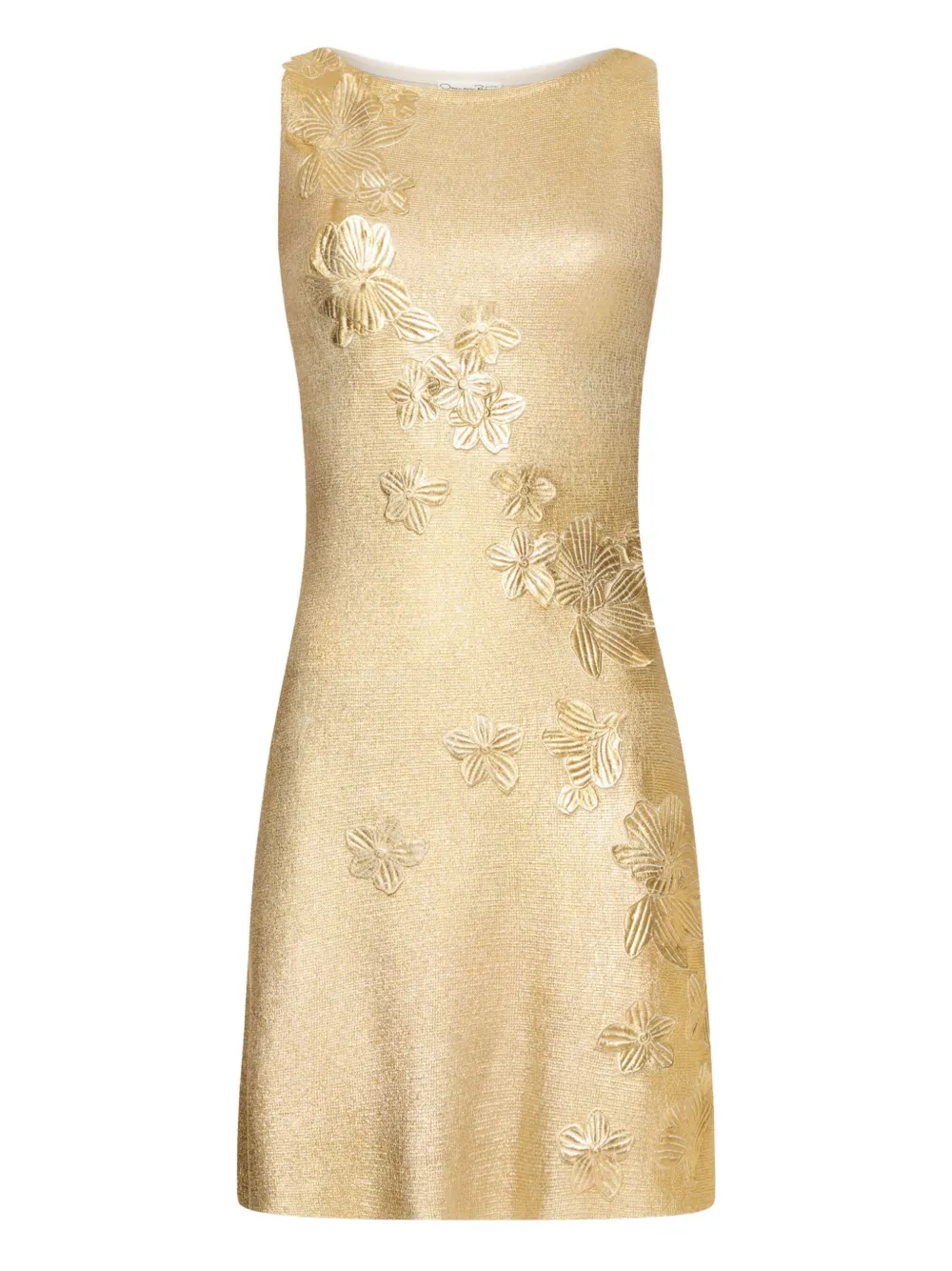Oscar de la Renta フローラル ドレス - ゴールドトーン Oscar de la Renta フローラル ドレス - ゴールドトーン