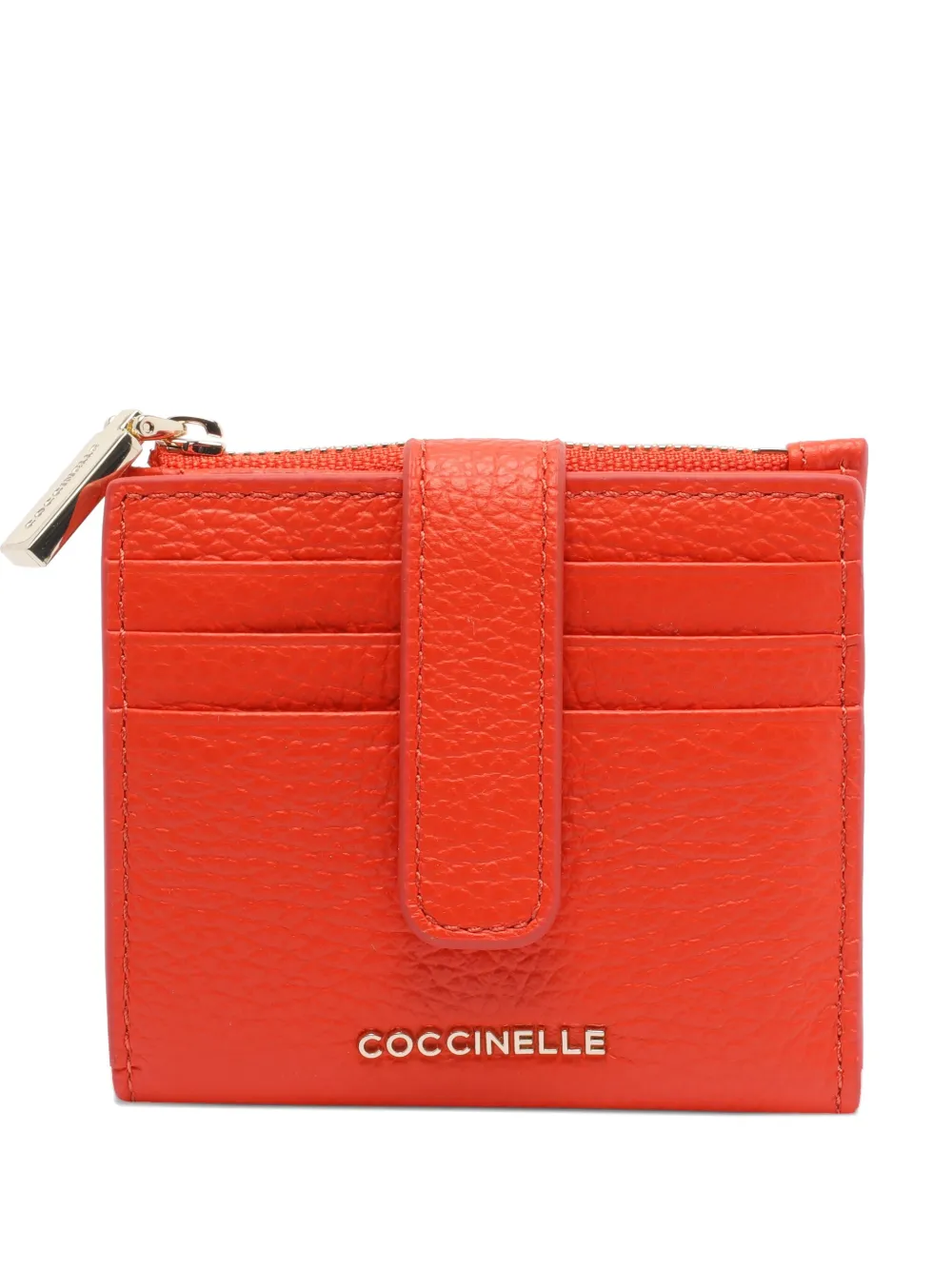 Coccinelle logo-plaque leather wallet - Arancione