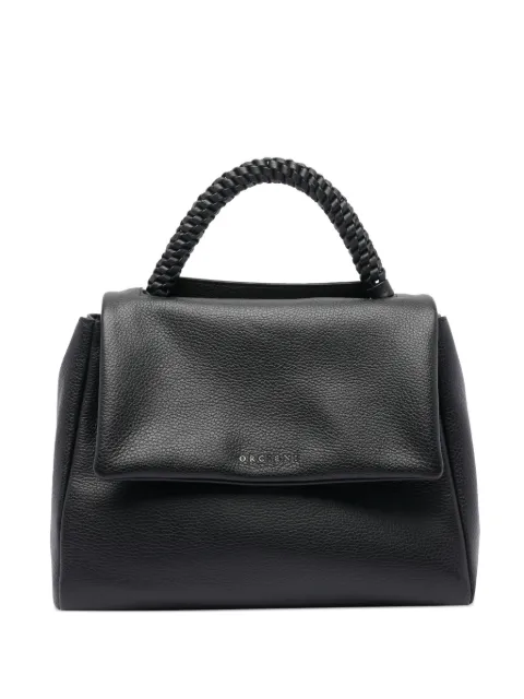 Orciani logo-lettering leather tote bag