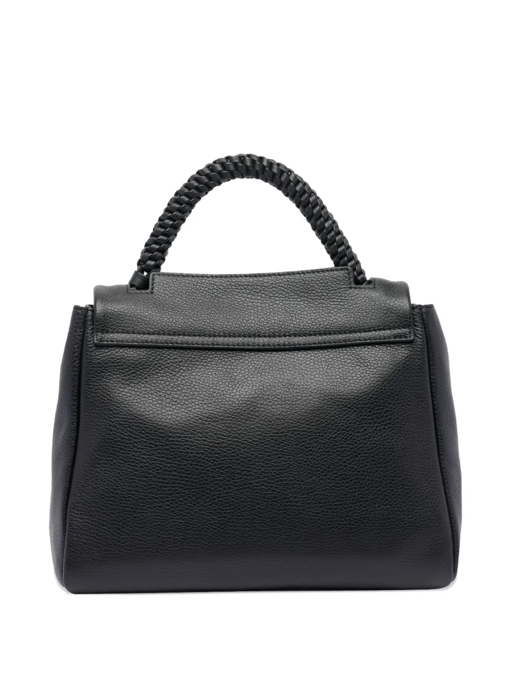 Orciani Leren shopper met logoprint - Zwart