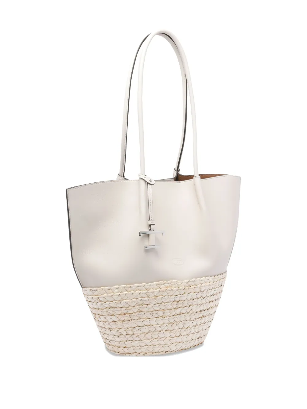 Tod's Raffia leren shopper Wit