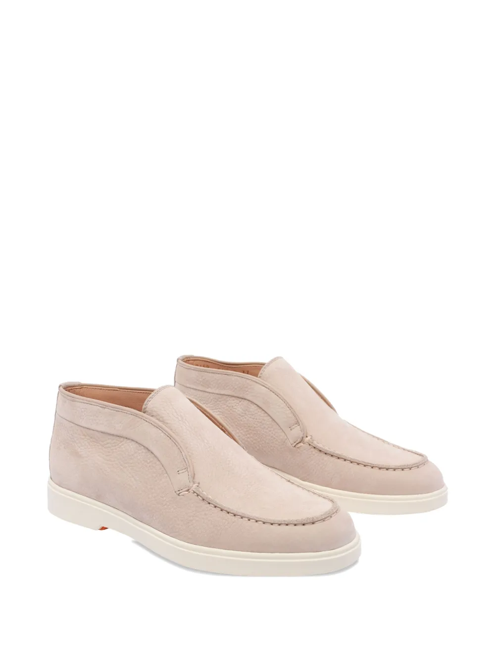 Santoni Suede Low-top Loafers Rubber Sole In Pink