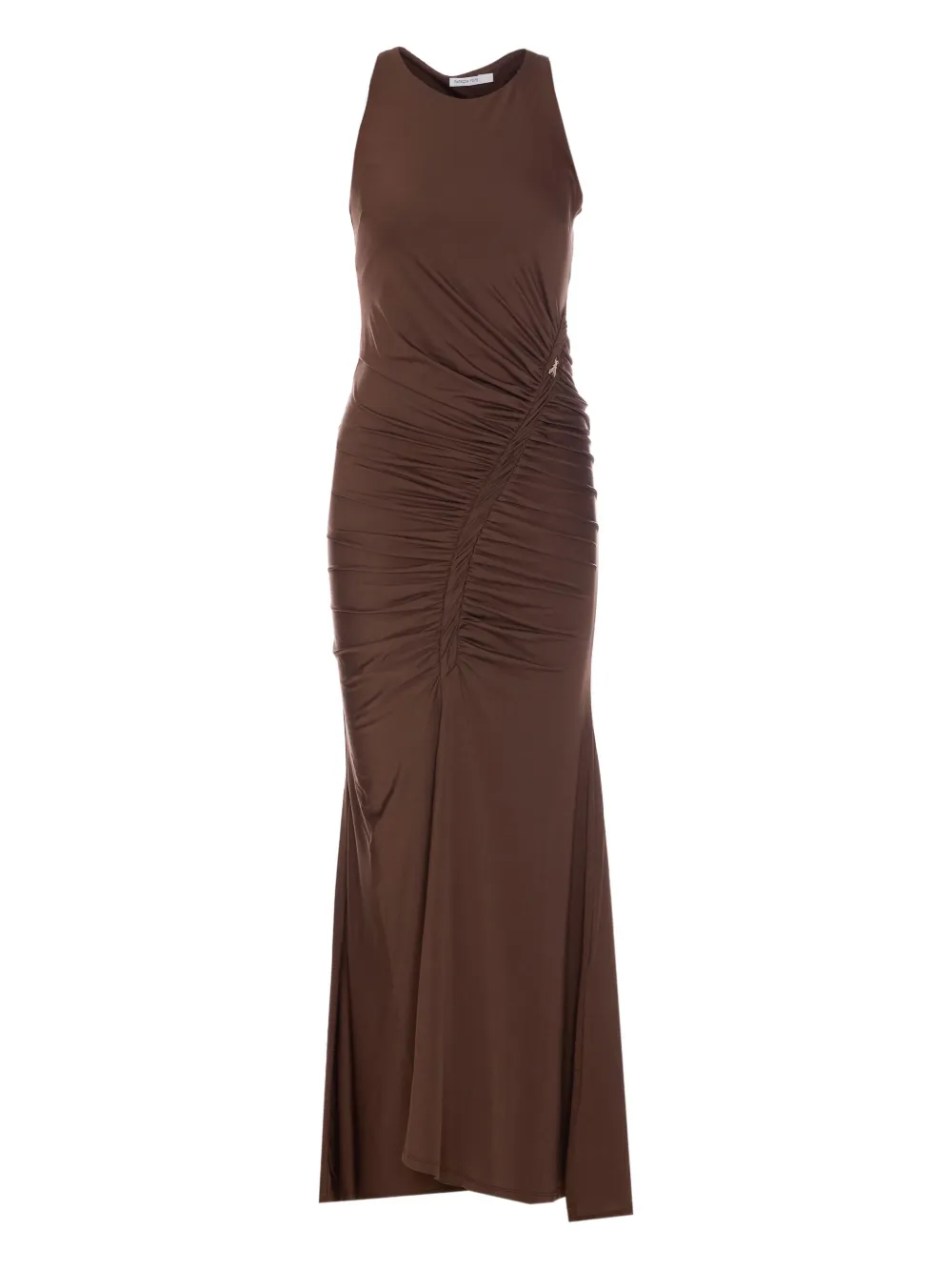 Patrizia Pepe Maxi-jurk met ruches Bruin
