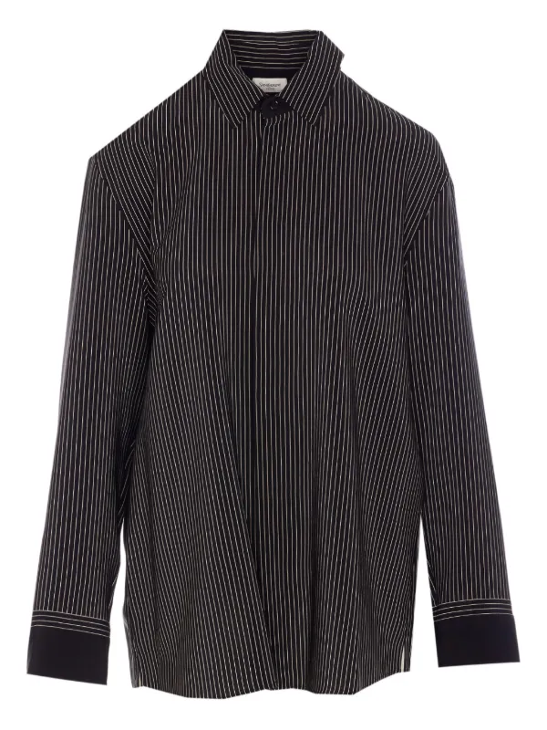 Saint Laurent Striped Shirt in Black