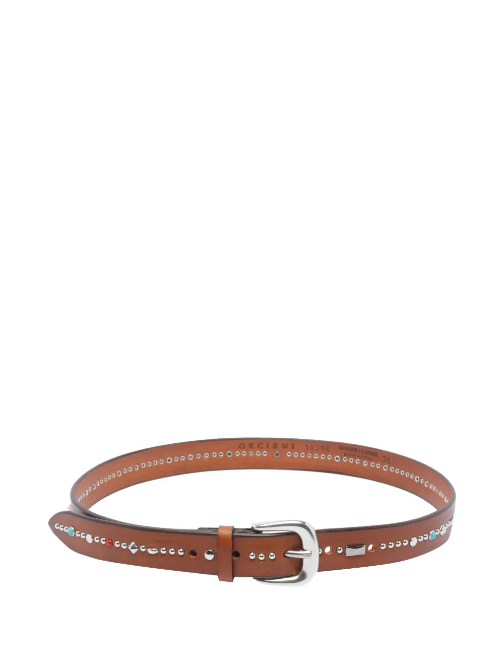 Orciani Adjustable Studded Belts With Length In Brown