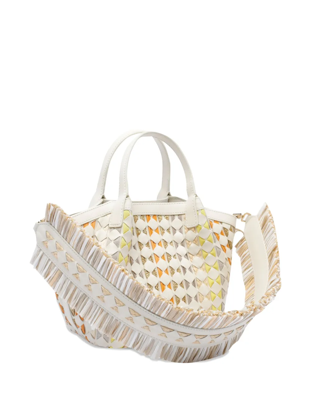 Serapian Mini Mosaico Secret Tote Bag In Weiss