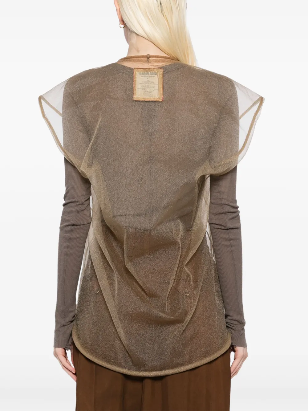 Uma Wang Doorzichtige top Beige